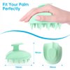 RVHWQI Silicone Scalp Massager Shampoo Brush, Ergonomic Head Scalp Scrubber for Dandruff Removal, Hair Growth, Wet Dry Hair Care, Gentle Exfoliation and Deep Washing for Men Women (Green)