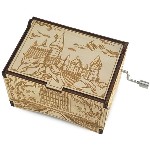 TheLaser'sEdge, Hogwarts Castle, Harry Potter Music Box with Movies Hedwig's Theme, Gifts for Women, Men, Birthday, Christmas, Mother’s Day, Anniversary or Merchandise Decor - Happiness Quote