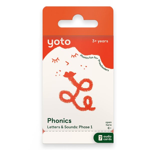 Yoto Phonics: Letters & Sounds: Phase 1 – Kids 7 Educational Audio Cards for Use Player Mini Bluetooth Speaker, Fun Interactive Learning Activities for Preschool Ages 3+