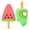 Giftable World 9 Inch Plush Pet Toy Fruity Ice Cream with Squeaker - 2 PK Chew Toy
