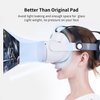 VR Face Cover with Soft Leather Pad for Oculus/Meta Quest 2 Accessories, Facial Interface with Cooling Fan to Relieve Lens Fogging and Hot Air White