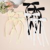 6PCS Hair Bows for Women Hair Clip Hair Tassel Hair Ribbon Ponytail Holder Accessories Slides Metal Clips Barrettes Girls Toddlers Teens Black Beige White
