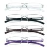 LifeArt 4 Pairs Reading Glasses, Blue Light Blocking Glasses, Computer Reading Glasses for Women and Men, Fashion Rectangle Eyewear Frame(4 Colors, 1.00 Magnification)