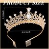 Loetere 12 Pcs Crystal Tiara and Princess Crown with Comb Crown Rhinestone Women Girls Tiara Headpiece Queen Hair Accessories for Birthday Party Wedding Prom Halloween Cosplay Costume(Gold)