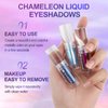 Arousar Metallic Liquid Eyeshadow 3pcs, Chameleon Metallic Eyeshadow Multi-Color Shifting, Highly Pigmented and Shimmer Eye Makeup, Long Lasting Cosmetics, 3 Colors