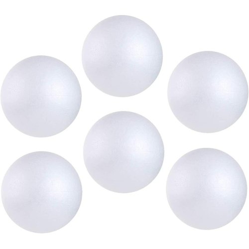 LOMIMOS 6pcs 6 Inch White Foam Balls, Polystyrene Craft Balls for Art Craft Household School Projects Christmas Easter Party Decorations