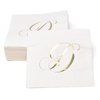 Gift Boutique 100 Gold Monogram Cocktail Napkins Letter D Disposable Paper Pack Elegant Metallic Golden Foil Hand Napkin for Powder Room Wedding Holiday Birthday Party Baby Shower Decorative Towels