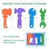 TYRY.HU Baby Teething Toys for Babies, Baby Teether Toys, BPA Free Silicone Baby Molar Teether Chew Toys, Hammer Wrench Spanner Pliers for Boys Girls, Soft-Textured, Easy to Hold & Clean, 4 Packs