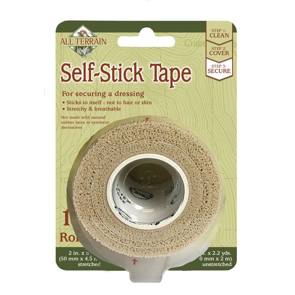 All Terrain Tender Tape, 180-Inch Roll, Latex-Free, Breathable & Flexible Non-Adhesive Bandaging Tape