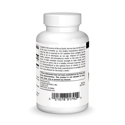 Source Naturals Vitamin D-3 1000 iu Supports Bone & Immune Health (200 Tablets)