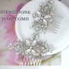 Wedding Bride Hair Comb Crystal Rhinestone Headpiece Pearl Bridal Hairpieces Sparkly Flower Bridesmaid Hair Combs Side Combs Hair Accessories for Women (Silver)
