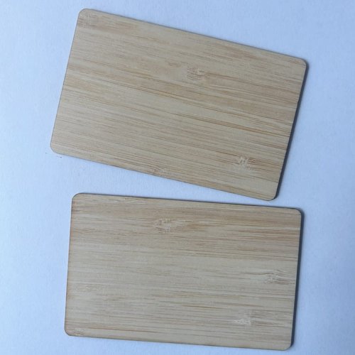 YARONGTECH NTAG215 NFC eco-friendly Wooden Card Work with TagMo and Amiibo for All NFC-Enabled Smartphones and Devices (Pack of 2) (Bamboo)