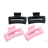 "DANYTZA 4pcs 3.5 Inch Medium Claw Clips - Perfect for Thick and Thin Hair Hair clips - Stylish Matte Square Design - 2 Black, 2 Pink - Ideal for All Hair Types."