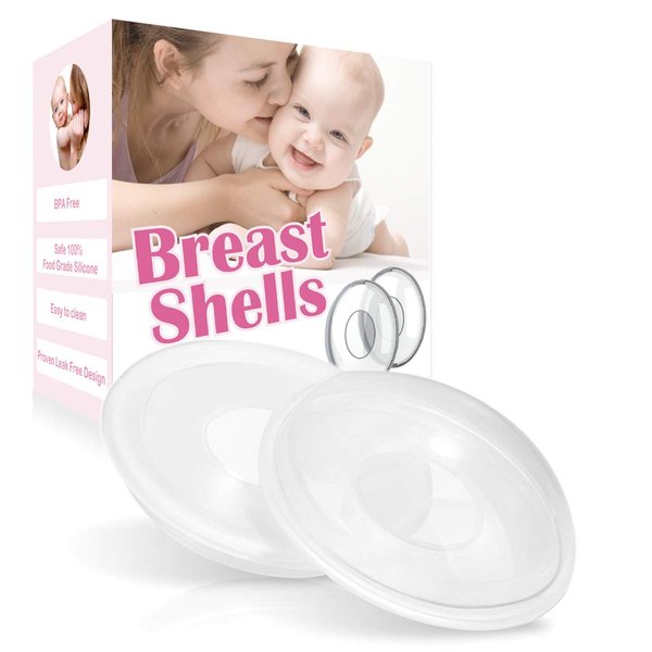 YIYEE Breast Shells Milk Saver for Breastfeeding, 2 Pack BPA Free Breast Shield Nursing Cups Protect Sore Nipples Breast Milk Collection Shells