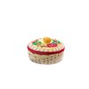 LA-TINEX Mexican Tortilla Warmer Basket, Eco-Friendly, Hand-Painted, Rattan, Brown, Round, Bohemian, Kitchen Decor. Unicel tortillero.