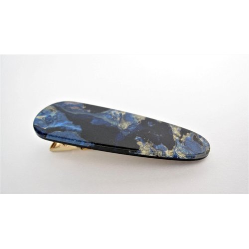 Generic 2 1/2 inch abalone shell effect blue multi-color marbled alligator hair clip