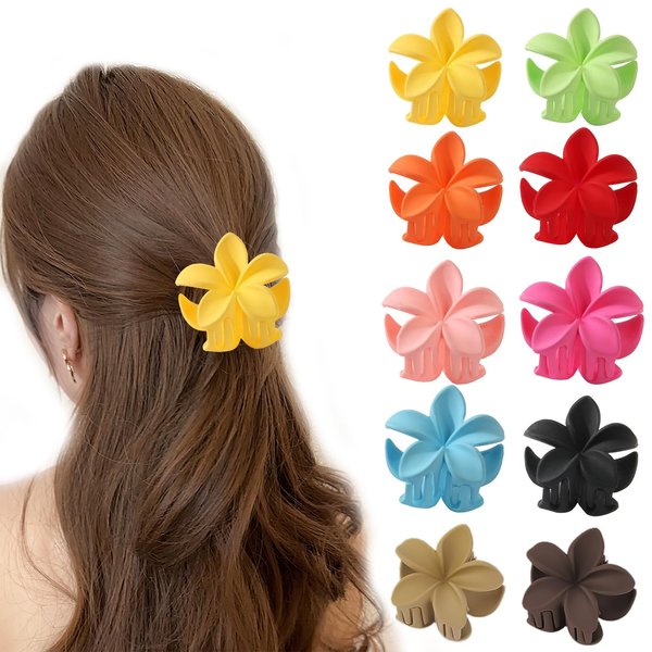 Small Flower Hair Clips Claw Clips for Women Girls, Nonslip Hair Claws Hair Styling Accessories for Women, 1.2'' Matte Tiny Clips Summer Stuff for Teen Girls