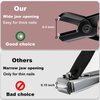 MOOSEC Luxury Stainless Steel Nail Clippers with Catcher - Perfect for Thick Nails (BLACK)