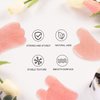 Gua Sha Facial Tools Set of 3 Guasha Massage Tool Rose Quartz Gua Sha Scraping Tool for Face,Neck, Eyes and Body,Jade Stone Guasha Board Pack of 3 (Pink)