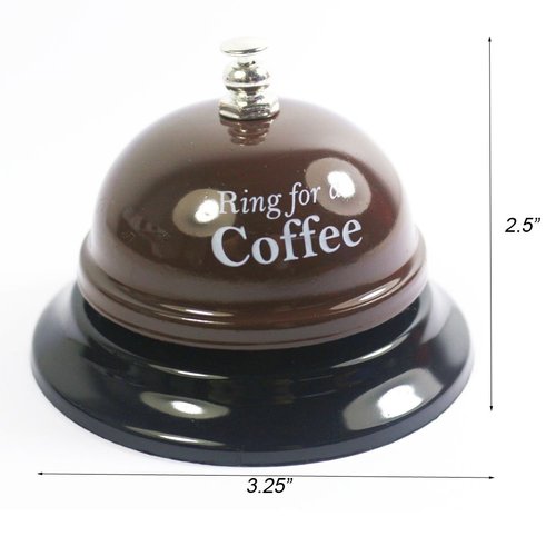 KiaoTime Desk Kitchen Bar Counter Top Service Call Bell Ring for a Coffee Desk Top Bell Ring for Service Call Bell Stage Hens Party Wedding Accessory (Ring for a Coffee)