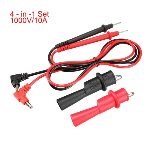 uxcell Test Leads, Digital Multimeter Probes Tester Electric Test Probe with Alligator Clips 10A 1000V 4-in-1 Set