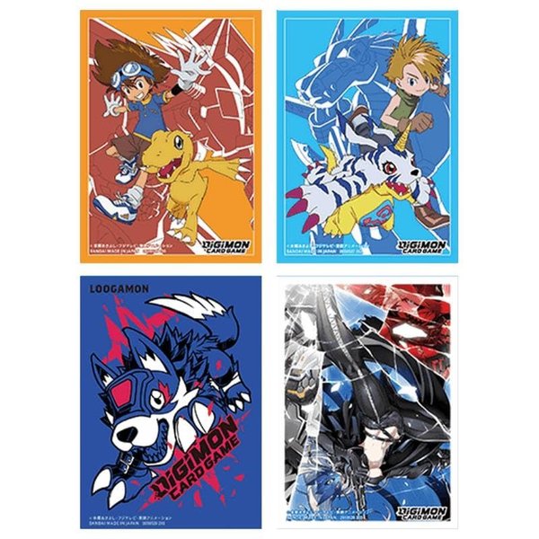 4 Packs Digimon Card Game Protector Official 2023 New Sleeves, Blue