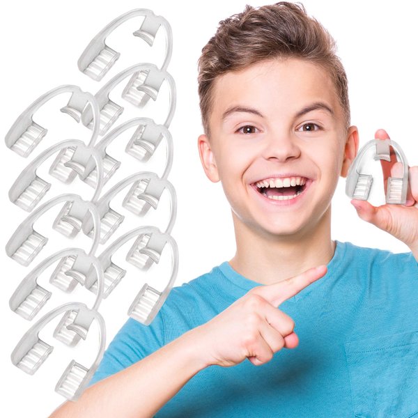 Alayna Kids Mouth Guard for Grinding Teeth - 10 PK Night Guard for TMJ Bruxism Teeth Clenching, No Boiling or Molding - for Upper or Lower Jaw - Ready to Use Childrens Dental Guard for Pain Relief