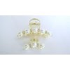 Small/medium clear hair claw clip for fine, thin hair with pearls and crystals (Size: 2.5)