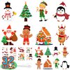 LINAYE Christmas Ornament Crafts for Kids Toddlers, 32 Set Christmas Make Your Own Ornament Craft Kit for Kids Christmas Goodie Bag Stuffers Game Activities for Kids Christmas Party Favor