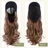 S-noilite 16" Baseball Cap with Hair Baseball Hats with Hair Attached Curly Wavy Cap Wig with Hair Extensions Adjustable Culry Baseball Hat Wig for Women (16" -Curly, Light Brown & Ash Blonde)