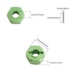 GDOOL 12mm Hex Wheel Hub Mount, Aluminum 7mm Thick with 2x10mm Stub Axle Pins for 1/10 Slash 4x4 & HQ 727 RC Cars Replacement Upgrade Parts (Green)(Set of 4)