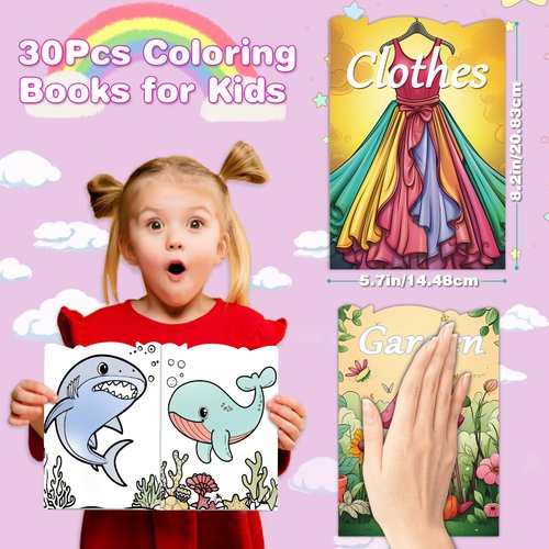 30Pcs Bulk Coloring Books for Kids Ages 2-4 4-8 8-12 Small Coloring Books for Kids Birthday Party Favors Gifts School Classroom Activity Supplies Holiday Goodie Bags Stuffers Includes Dinosaur Animal