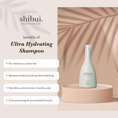 SHIBUI Conscious Color Care Ultra Hydrating Shampoo with Camellia & Lemongrass Oils - Silicone Free - for Healthy and Clean Hair - for Medium to Coarse Hair, 12 Fl Oz