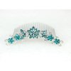 Faship Gorgeous Teal Rhinestone Crystal Floral Hair Comb