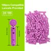 AUVON Lancing Device with Less Pain Design, Blood Sample Pen and Twist Top 100pcs 30 Gauge Lancets for Blood Sugar Level Monitoring