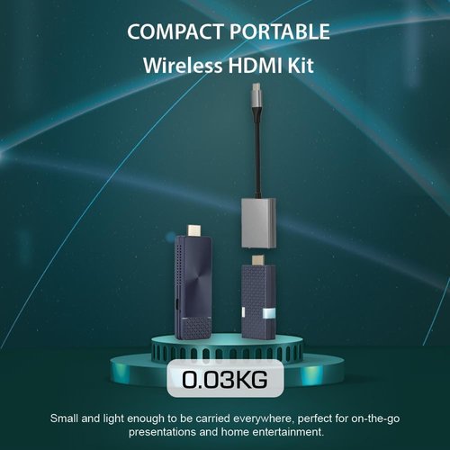 CastGo QuattroPod Lite II, Wireless Display, 5G Wireless HDMI Extender and Receiver, 4K@30Hz, Support AirPlay, Miracast, Chromecast, Transmitter and Receiver