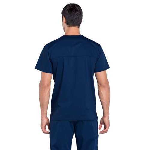 Cherokee V- Neck Men's Scrubs Top with Pockets WW670, M, Navy