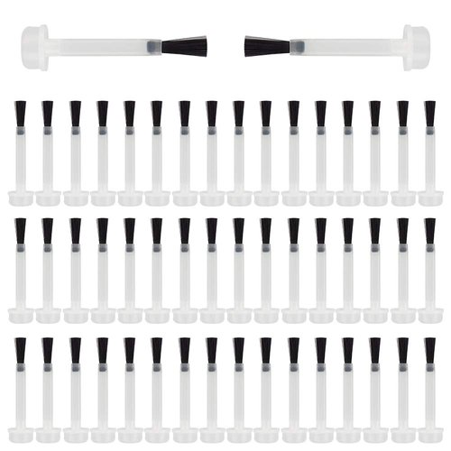 DKAF 50pcs Nail Polish Replacement Brush Kit, Dip Powder Liquid Replacement Brushes, Soft Brush Head, Easy to Use, Dipping Powder Liquid Brushes Set-Black