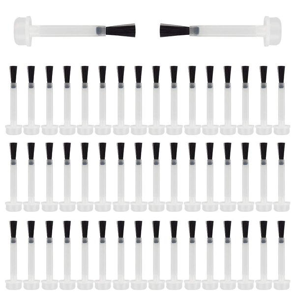 DKAF 50pcs Nail Polish Replacement Brush Kit, Dip Powder Liquid Replacement Brushes, Soft Brush Head, Easy to Use, Dipping Powder Liquid Brushes Set-Black