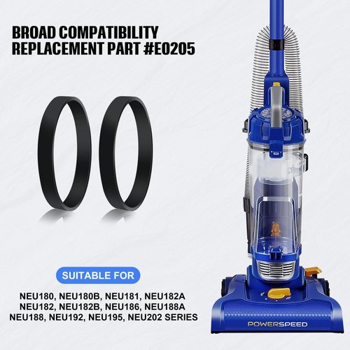 FNKTQL Vacuum Belt for Eureka PowerSpeed Lightweight Vacuum Cleaner, Replace Parts E0205, Replacement Belts for Eureka Model NEU180, NEU180B, NEU181, NEU182A, NEU182, NEU182B, NEU186 (2 Pack)