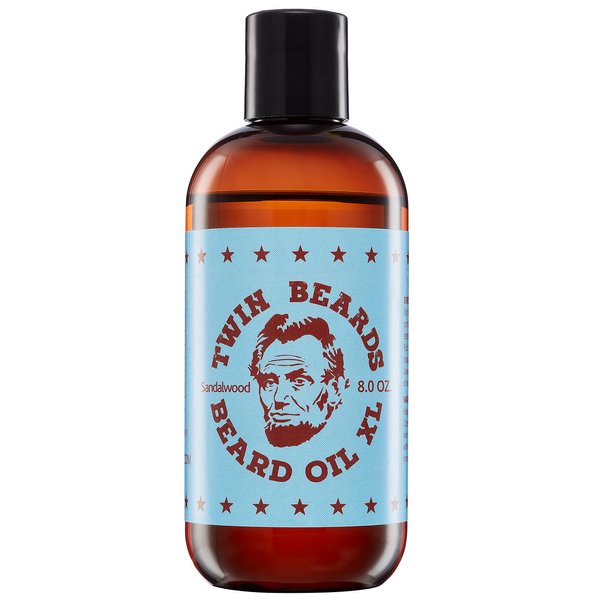 Twin Beards Sandalwood Beard Oil for Men | Beard Conditioner for Men | Essential Beard Care | Beard Softener for Men during Beard Growth | Beard Moisturizer | Mens Beard Oil Sandalwood | 8 oz