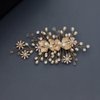 Pearl Headpieces Flower Leaf Hair Clips Gold Bridesmaids Brides Hairpins Headdress Wedding Accessories Bridal Jewelry