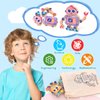 HAPGFS Wooden Robot Snap-Together Building Blocks, STEM Take Apart Toys Playset for Toddlers 3 4 5 6, 28 Psc Montessori Educational Fine Motor Skills Toys for Boys & Girls Birthday Gift