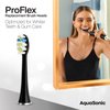 AquaSonic Proflex Replacement Brush Heads | for Whiter Teeth & Gum Care | Compatible with Many AquaSonic Toothbrush Handles (3 Pack Black)
