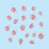 White French Tip Press on Nails Short Square Fake Nails Pink Acrylic Nails Press on With Rhinestones White Nail Tips Apricot Design Glue on Nails Reusable False Nails for Women 24pcs
