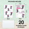 LWBEO 20 Birthday Invitation Cards With Envelopes， Happy Birthday Celebration Invitation for Boys or Girls, Ninja Girls Warrior Party Birthday Party Supplies -A45