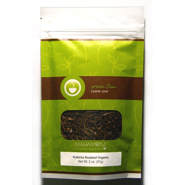 Mahamosa Kukicha Roasted Organic Tea 2 oz, Japan (Japanese) Green Tea Loose Leaf (Looseleaf)