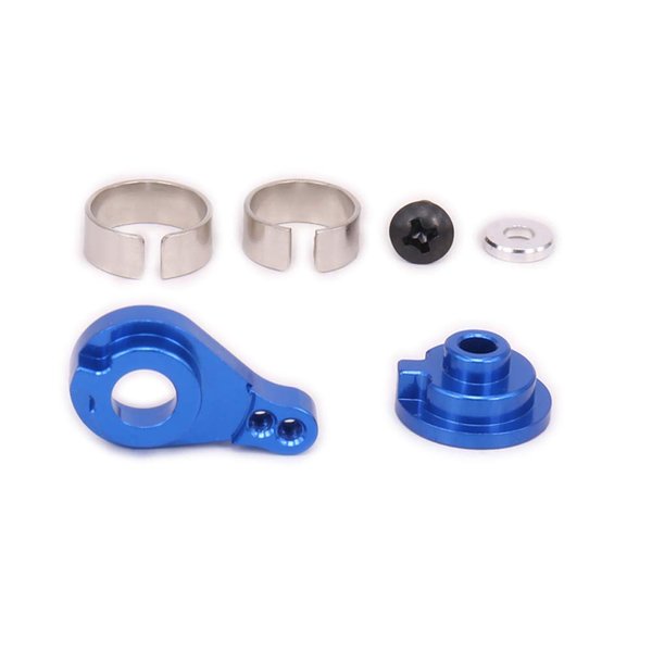 for Wltoys A959 A979 Buffer 25T Steering Servo Horn Arm Set Upgrade Metal Parts 1/18 RC A969 K929 Buggy Bigfoot Rally Hobby Model Car (Navy Blue)