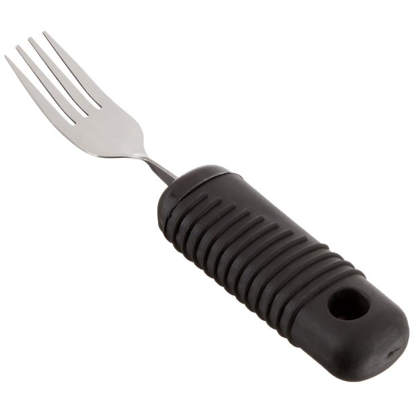Sammons Preston Sure Grip Bendable Fork, Bendable Stainless Steel Fork with 4" Long Thick Rubber Handle with Good Grips, Eating Aid for Weak Grip, Stroke Impairments, and Disabilities
