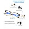 NSSIW Blue Light Glasses for Women and Men, Advanced Computer Glasses, Gaming Glasses, Semi Rimless with Blue Light Blocking, 11 Glossy Black/Golden Rim + Glossy Black/Black Rim, M